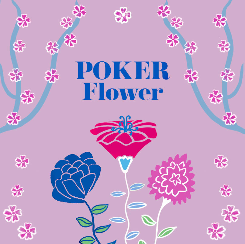 Diseño packaging juego de cartas Poker flower